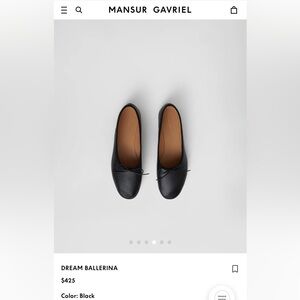 Mansur Gavriel Dream Ballerina flats size 38 black